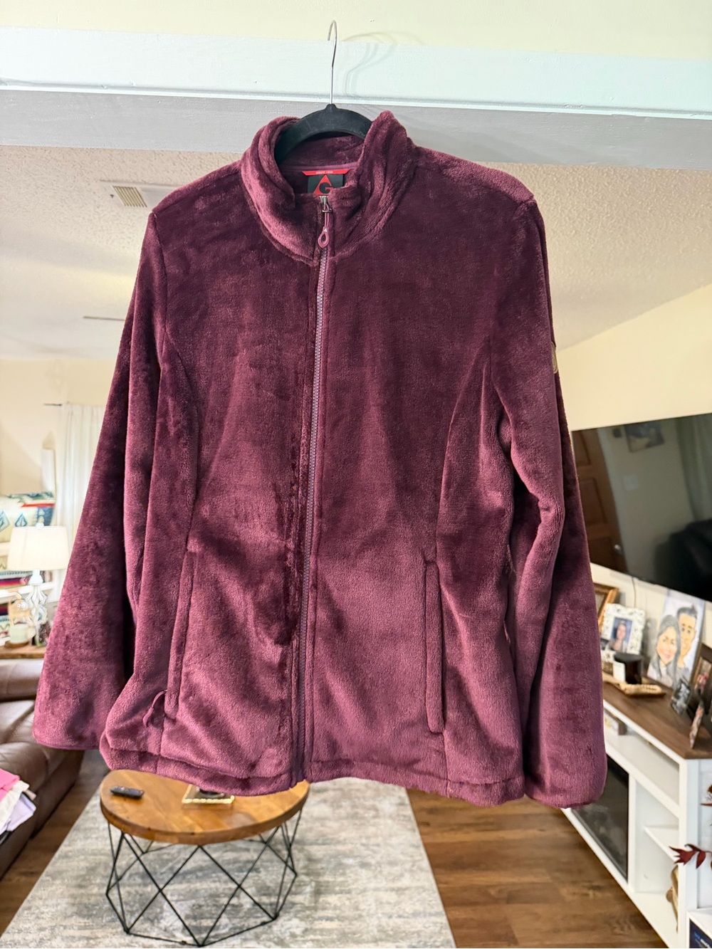 Gerry Weber Plush Full-Zip Jacket - Deep Wine